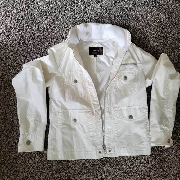 JACOB White Bomber Jacket. Size XS - Picture 1 of 2